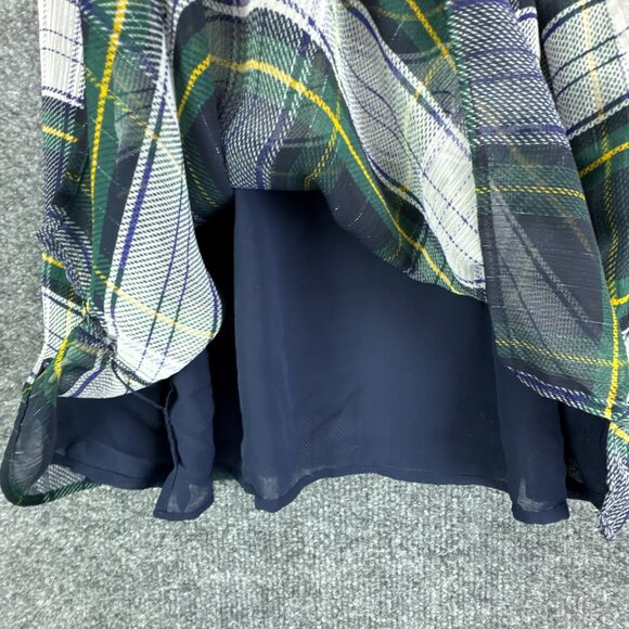 J.Crew‎ Plaid Halter Top Size 10 Tartan Check Tie Back Mock Neck Academia Preppy - Picture 5 of 15